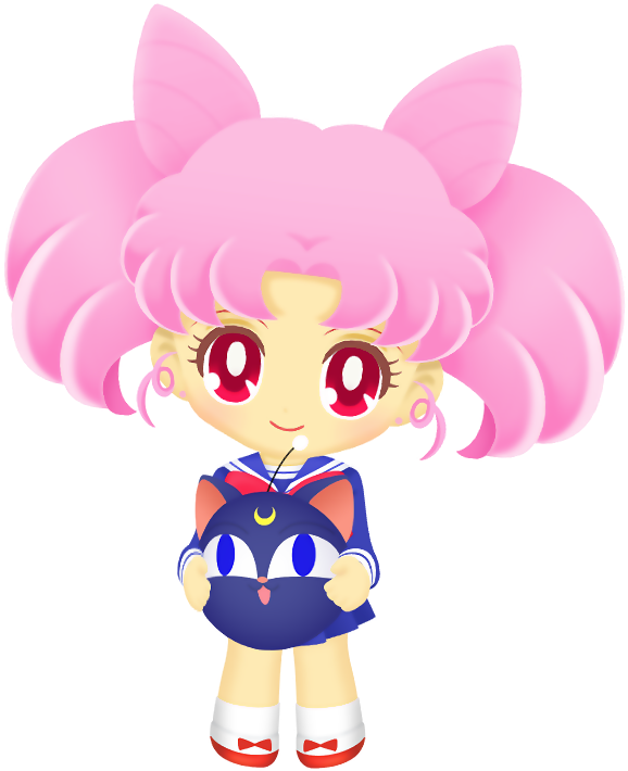 Sailor Moon Clipart Pink Transparent - Sailor Moon Drops Chibi Moon (602x717), Png Download