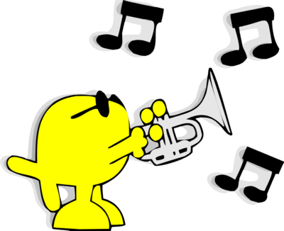 Image Download Playing Trumpet Clipart - Trumpets Playing Clip Art (400x326), Png Download