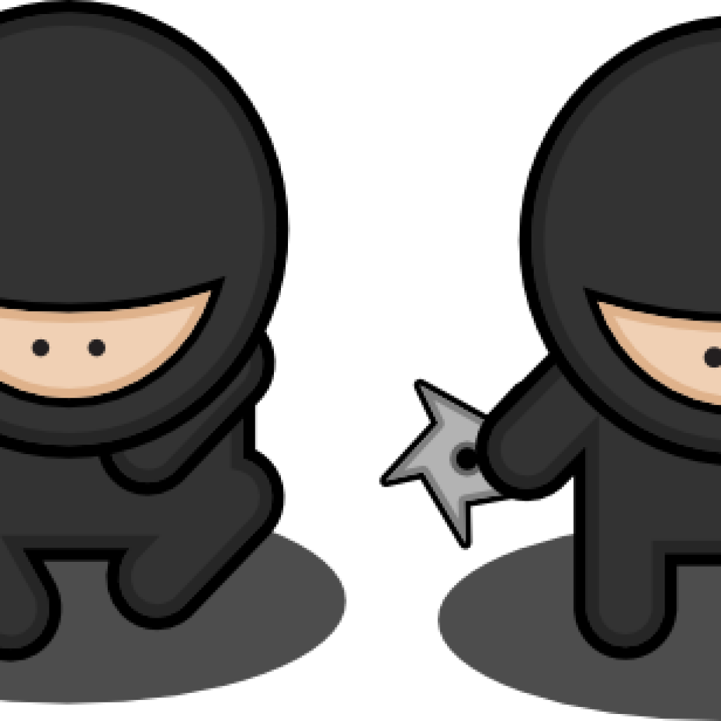Ninja Clipart Cartoon Ninja Clipart Clip Art - Ninja With Stars Round Ornament (1024x1024), Png Download