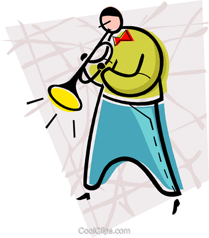 Jazz, Trumpet Player Royalty Free Vector Clip Art Illustration (422x480), Png Download