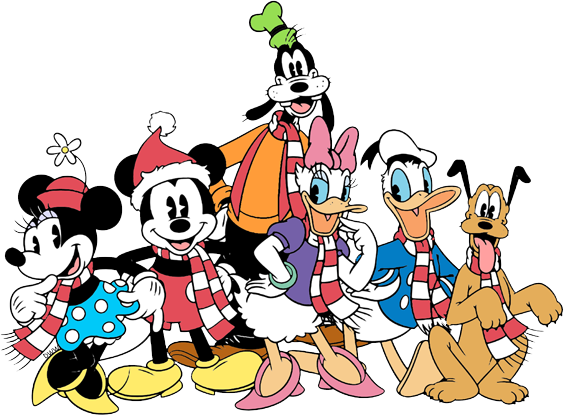 Mickey Mouse Clipart Family - Classic Mickey And Friends (565x416), Png Download