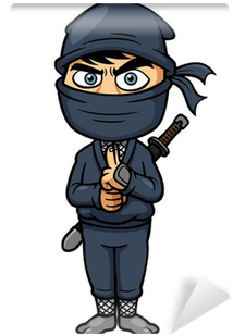 Vector Illustration Of Cartoon Ninja Wall Mural • Pixers® - Vector Graphics (400x400), Png Download