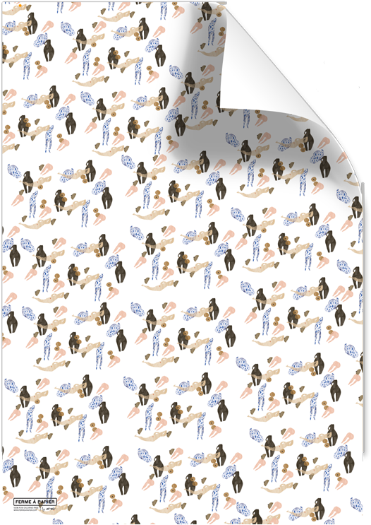 Year Of The Woman Gift Wrap Sheet - Pug (593x800), Png Download