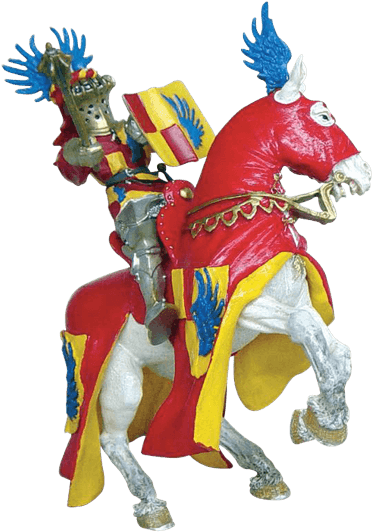Horse With Red Robes And Blue Wings - Safari Ltd Knight With Blue Wings (555x555), Png Download