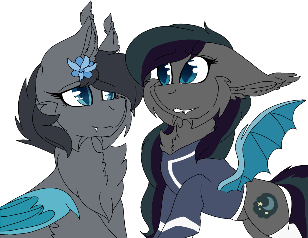 Brokensilence, Bat Pony, Blue Eyes, Blue Wings, Clothes, - Cartoon (1024x1024), Png Download