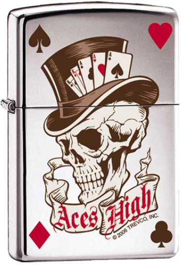 Aces High Zippo (550x550), Png Download