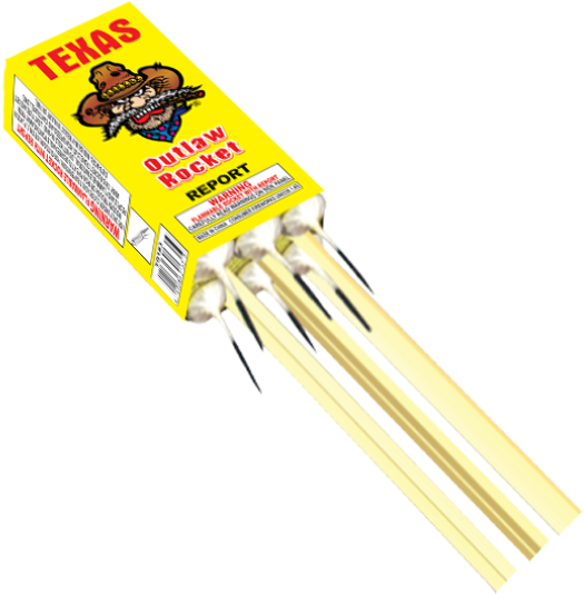 Texas Giant Pop Rocket - Texas Outlaw Fireworks (570x558), Png Download