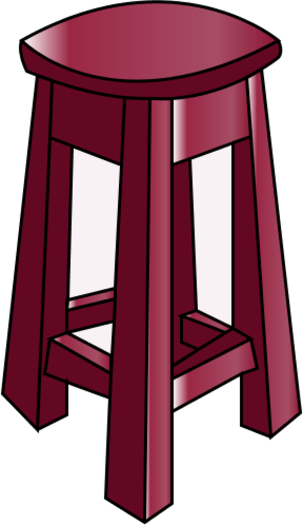 Wooden Bar Chair - Stool Clip Art Png (600x1038), Png Download