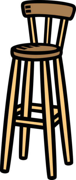 Bar Stool Clipart (260x615), Png Download