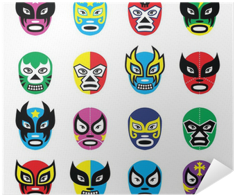 Lucha Libre, Luchador Mexican Wrestling Masks Icons - Mascaras De Luchadores Vector (400x400), Png Download