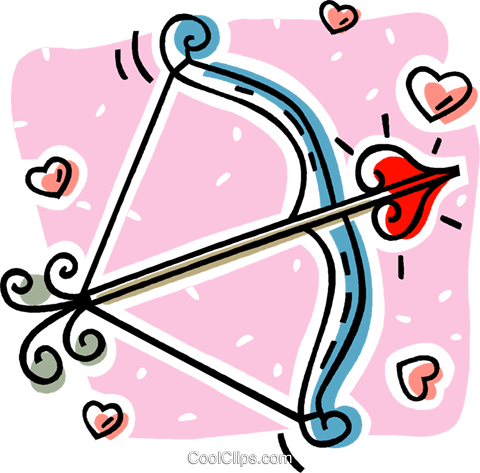 Valentim Arco E Flecha Livre De Direitos Vetores Clip - Cartoon Bow And Arrow (480x473), Png Download
