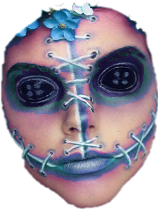 Sticker Mask Face Filter Stitches Joker Doll Accessory - Mask (620x600), Png Download