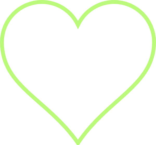 Green Love Heart Outline (600x557), Png Download