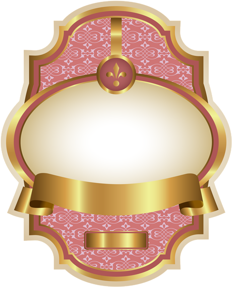 Pink Luxury Label Template Png Clipart Image - Pink Badge Template (485x600), Png Download
