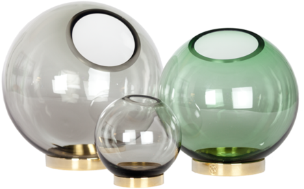 Round Glass Vase With Brass Stand - Vase (600x600), Png Download