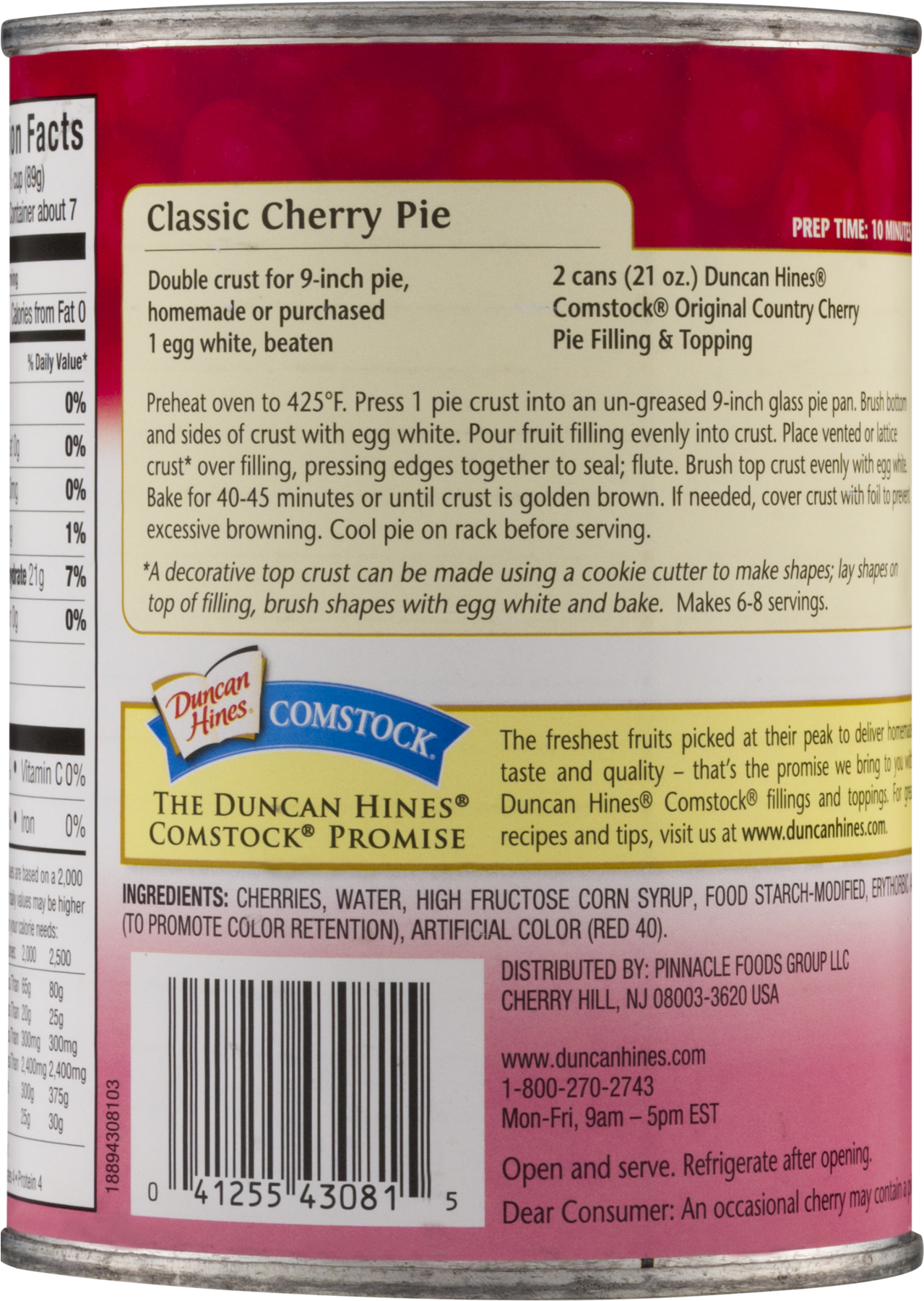Comstock Original Country Cherry Pie Filling Or Topping, (1800x1800), Png Download