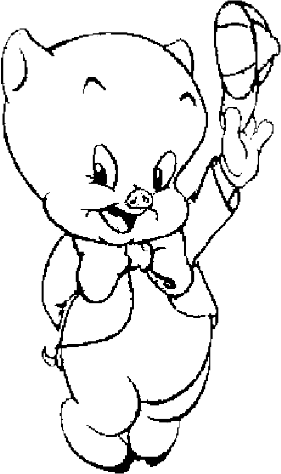 Cute Porky Pig Looney Tones Coloring Pages - Dibujos Para Colorear Looney Tune (700x950), Png Download