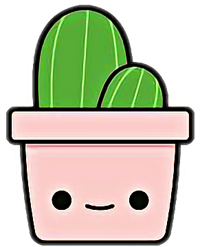 Cactus Cute Kawaii Chibi Aesthetic Tumblr Tumbler Stick - Cute Cactus Png (398x358), Png Download