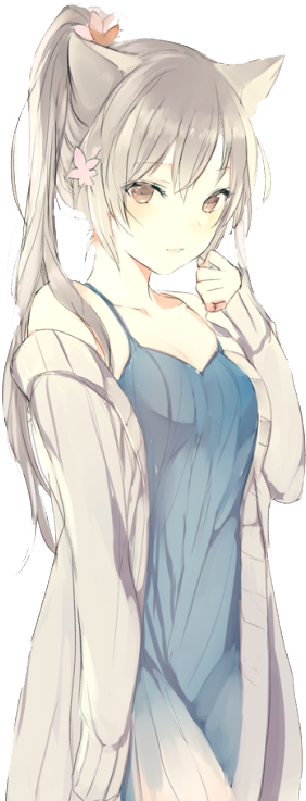 Anime Neko Girl Render By Nightsteptrap123-darsjsz - Cute Anime Neko Girl (429x750), Png Download