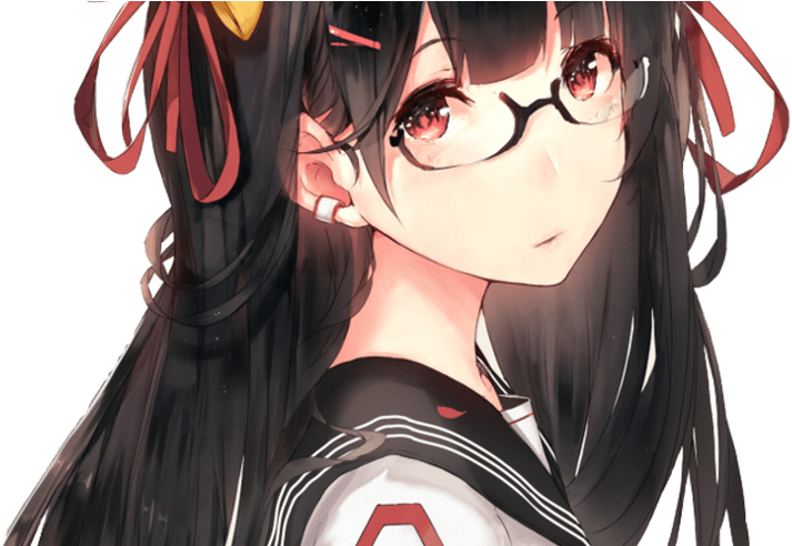 Anime Girl Render Neko Girl With Umbrella By Freakisme26 - Cute Anime Girl With Glasses (800x491), Png Download