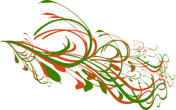 Orange Green Big Swirl Clipart Png For Web - Green And Orange Swirls (600x374), Png Download