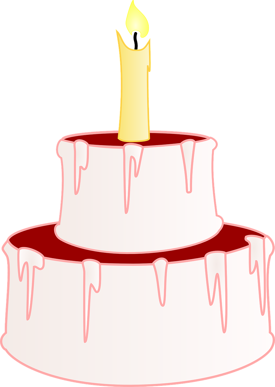 Birthday Cake Two Story With Candle - Birthday Cake Clip Art (600x844), Png Download