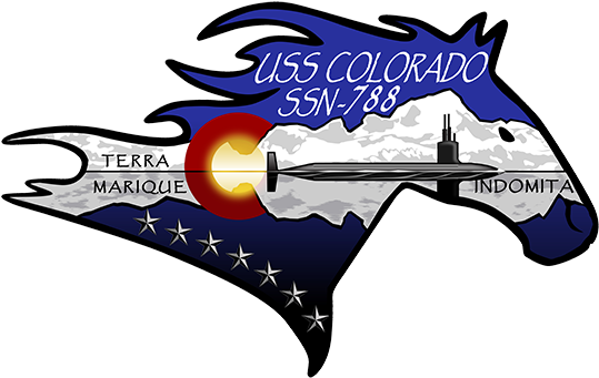 Official Description Of Ship's Crest - Uss Colorado Submarine (600x383), Png Download