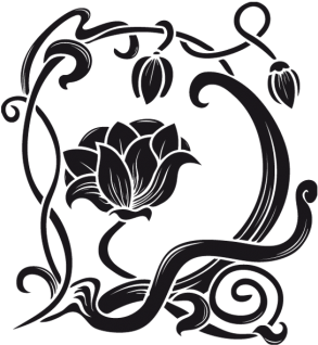Tribales Florales Png - Flower Designs Art Nouveau (430x323), Png Download