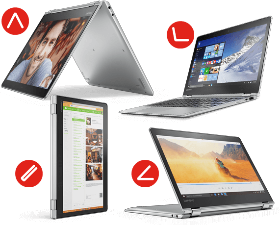 4 Positions Lenovo - Lenovo Laptops Flex 4 (590x459), Png Download