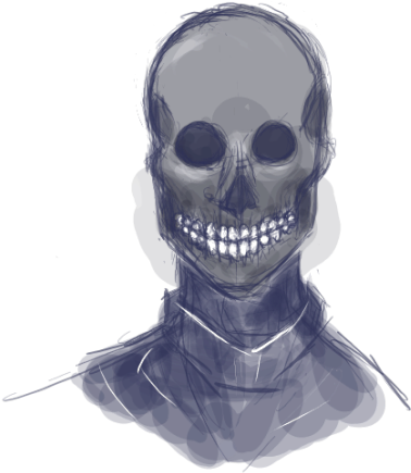 Uh So I Found Out That I Really Love My Drawing Tablet, - Skull (500x522), Png Download