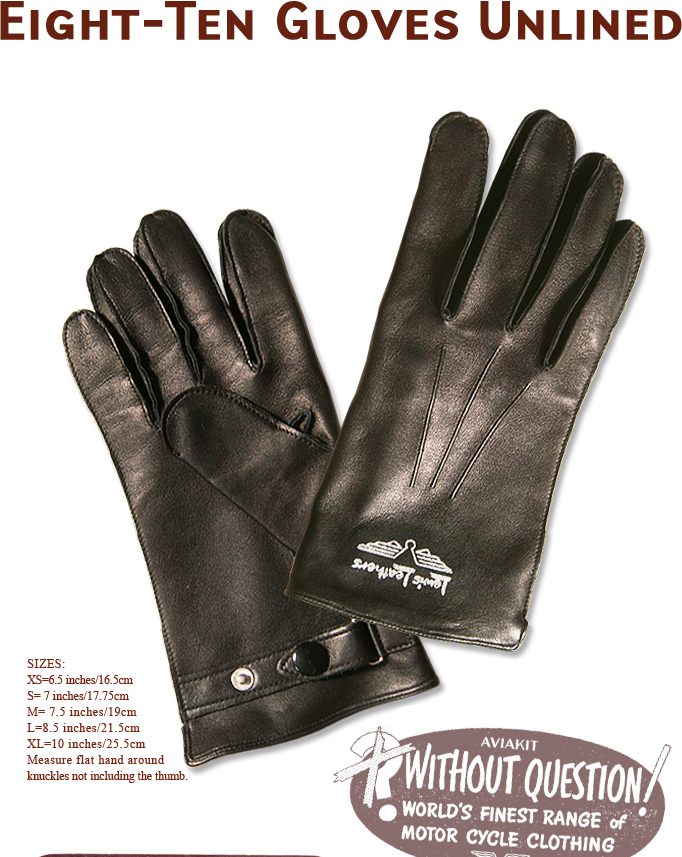 Lewis Leathers Gloves "eight-ten Unlined" Black - Utenos Mesa (682x857), Png Download