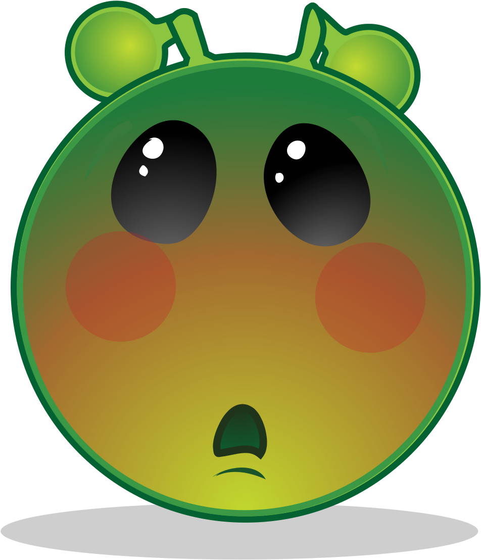 Smiley Green Alien Blush - Grrr (1000x1154), Png Download