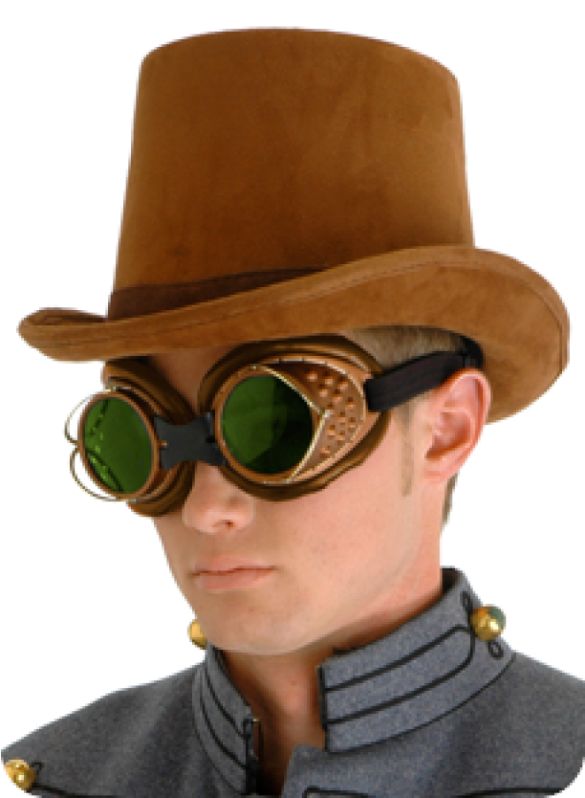Coachman Brown Suede Top Hat - Steampunk Top Hat Costume (900x900), Png Download