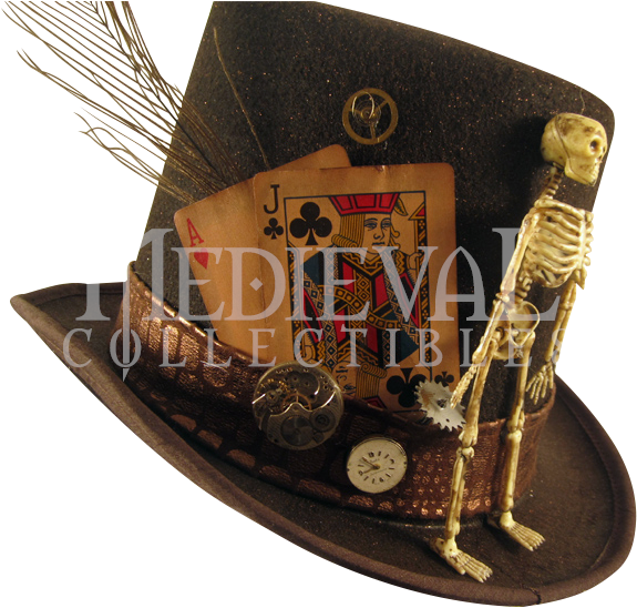 Mens Deathly Steampunk Top Hat - Voodoo Top Hats (574x574), Png Download