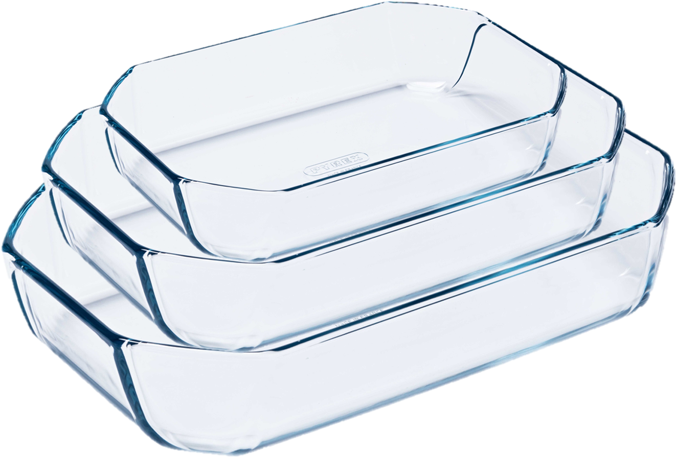 3 Piece Glass Roaster Set - Roasters (1688x1125), Png Download