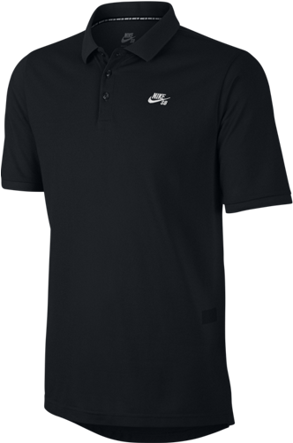 Nike Sb Pique Polo - High Resolution Black T Shirt (500x500), Png Download