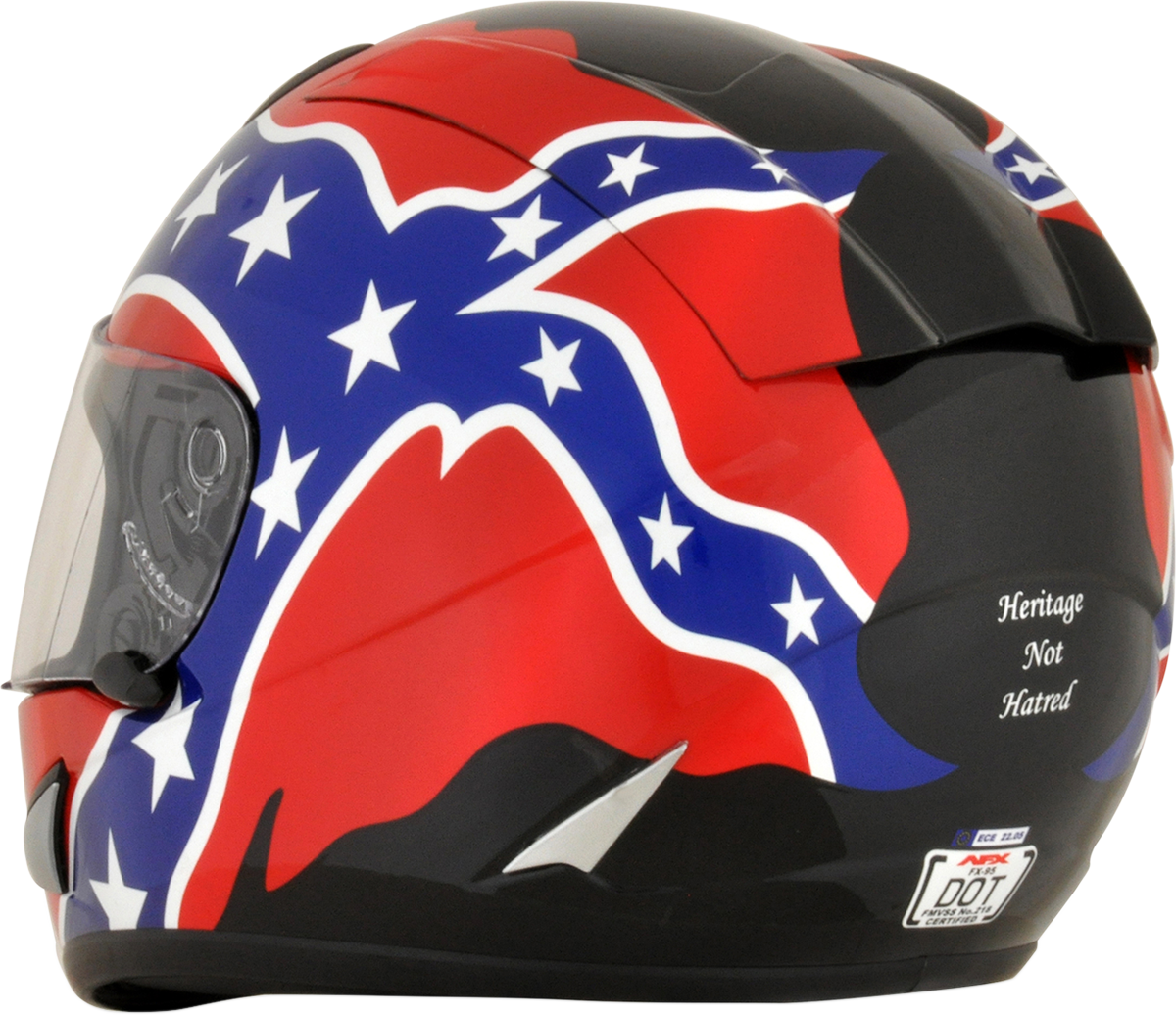 Afx Red Unisex Rebel Flag Motorcycle Full Face Riding (1200x1036), Png Download