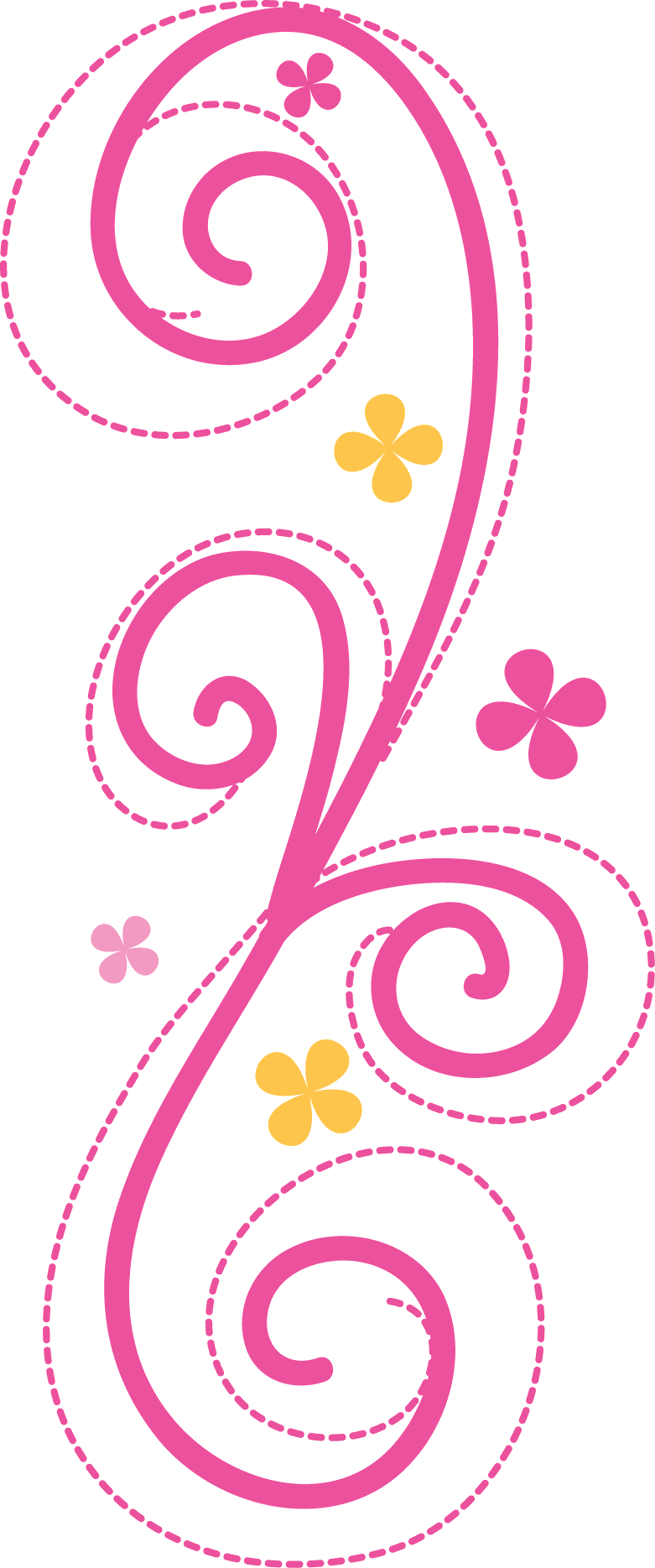 Pink Swirls Etiquetas Imprimibles, Picasa, Hojas, Escolares, - Bordes De Flores Aqua (781x1869), Png Download