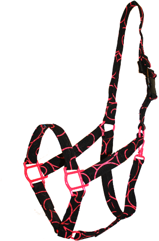 Hot Pink Swirls Halter - Horse Halter Transparent (382x500), Png Download