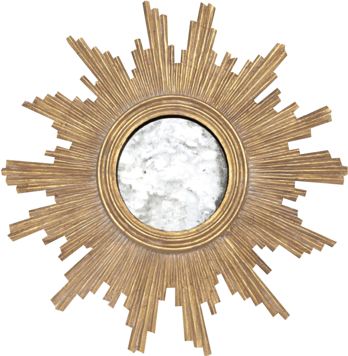 Versailles Gold Leafed Handcarved Mirror - Worlds Away Hand-carved Accent Mirror (442x442), Png Download