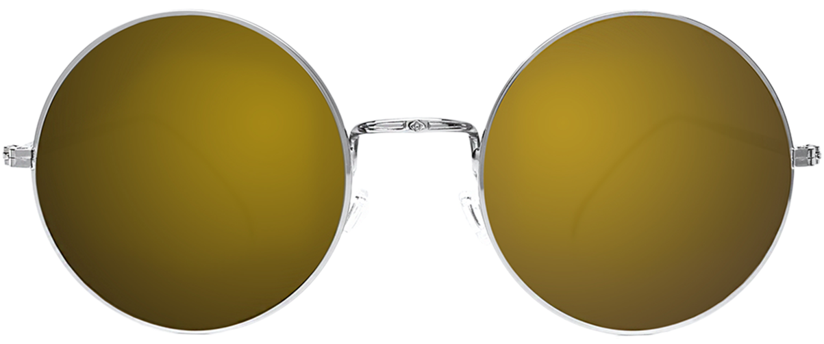 Porto Cervo I Silver With Gold Mirror Lenses - Circle (1260x756), Png Download