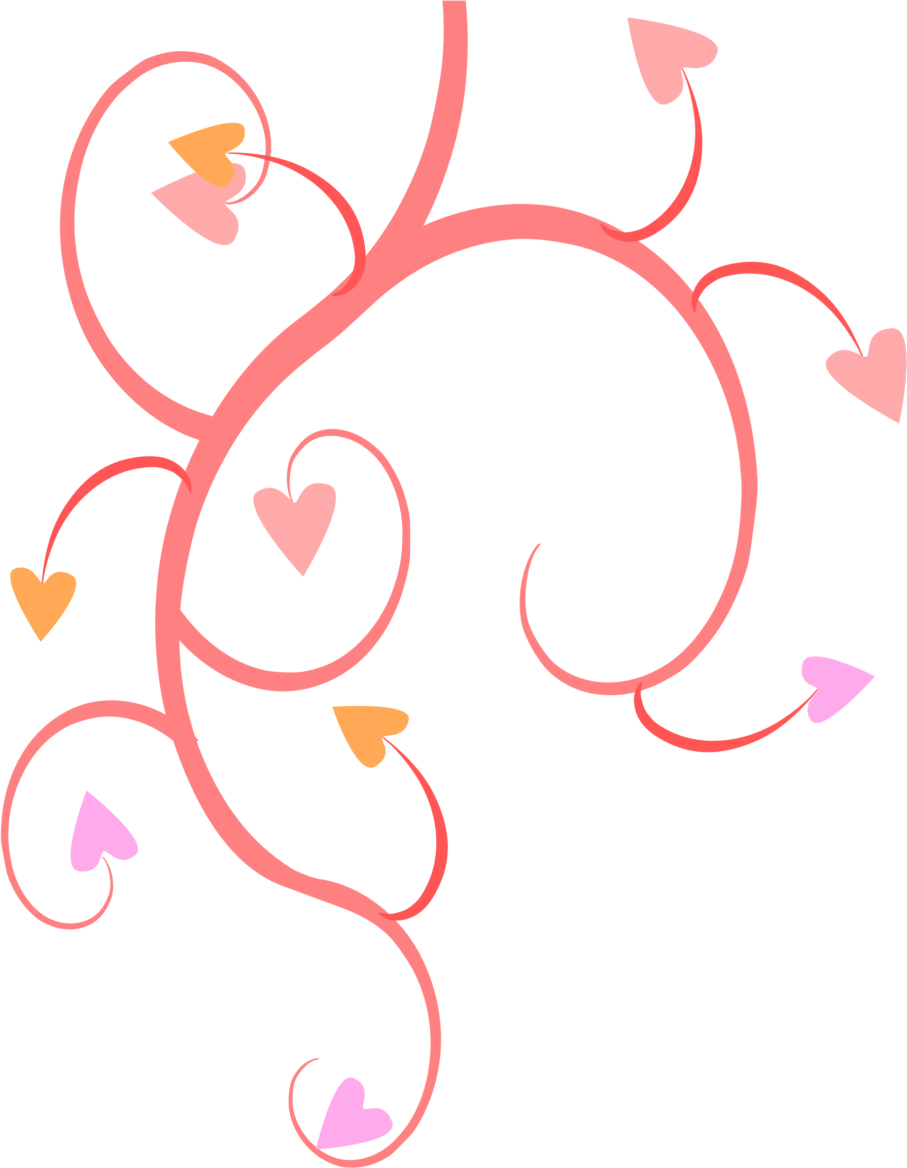 Growing Hearts Graphic Royalty Free - Hearts And Flowers Png (2206x2400), Png Download