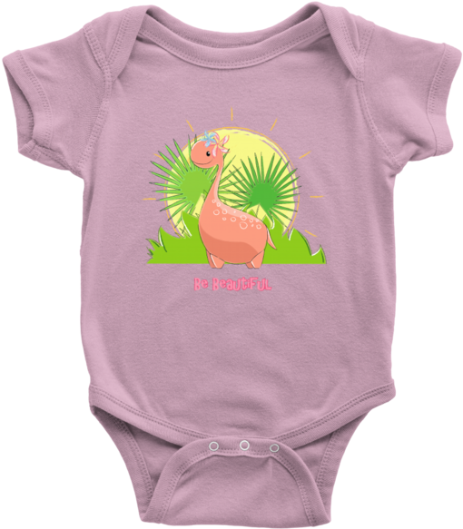 A Cute Dinosaur Baby Onesie For Your Little Girl - No Kissing Baby Onesie (600x600), Png Download