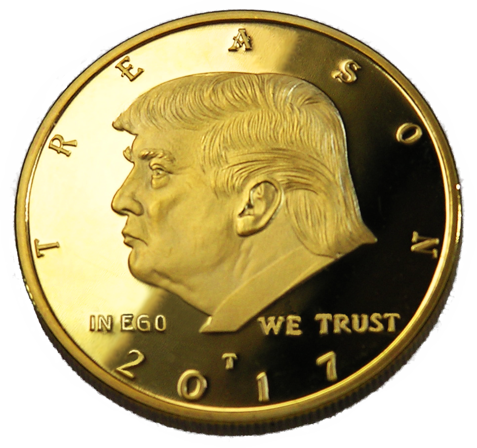 Not President Original Gold Plated Genuine Anti Trump - Donald Trump Gold Coin Funny (966x907), Png Download