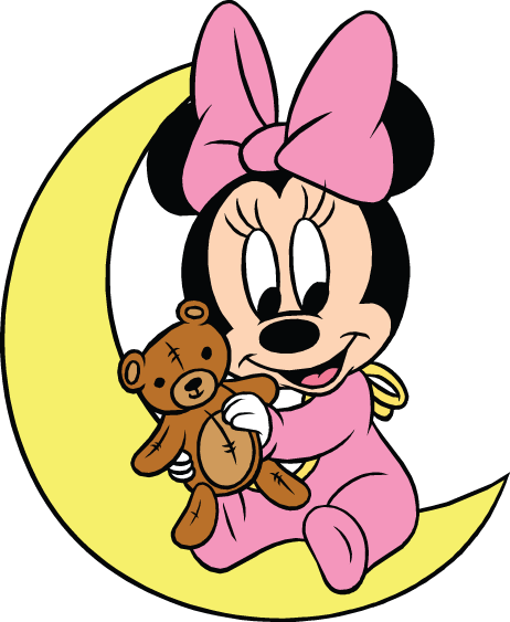 Baby Minnie Mouse Vector Download - Disney Baby Minnie Pink Bow 5 Pc Crib Bedding Set (462x563), Png Download