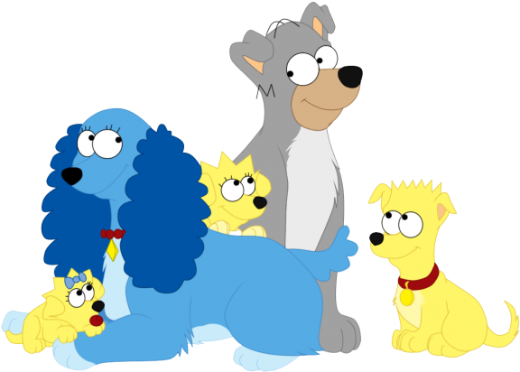Bart, Family, And Homer Image - Marge Lady And The Tramp (500x518), Png Download