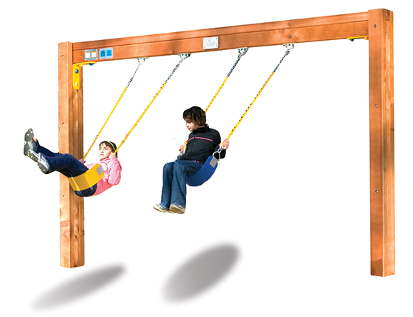 Commercial Swingset - Commercial Swing Set (892x447), Png Download