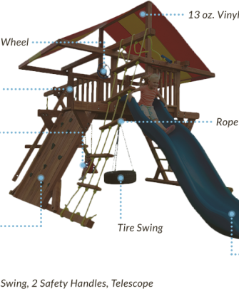 Take 10% Off - Heartland 5 Star Admiral Wood Playset With Swings 40092 (335x406), Png Download