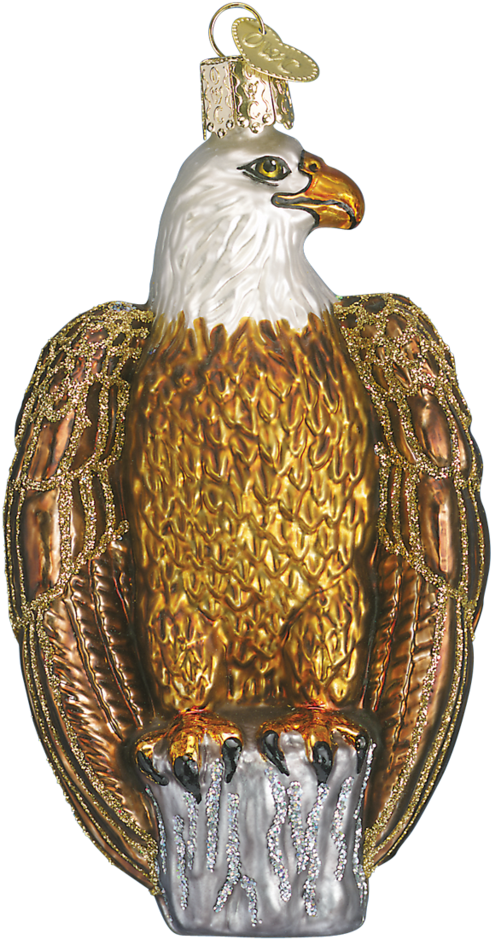 Christmas Ornament - American Bald Eagle Glass Christmas Ornament (1024x1024), Png Download