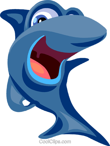 Cartoon Shark Royalty Free Vector Clip Art Illustration - Desenho De Tubarão Png (361x480), Png Download
